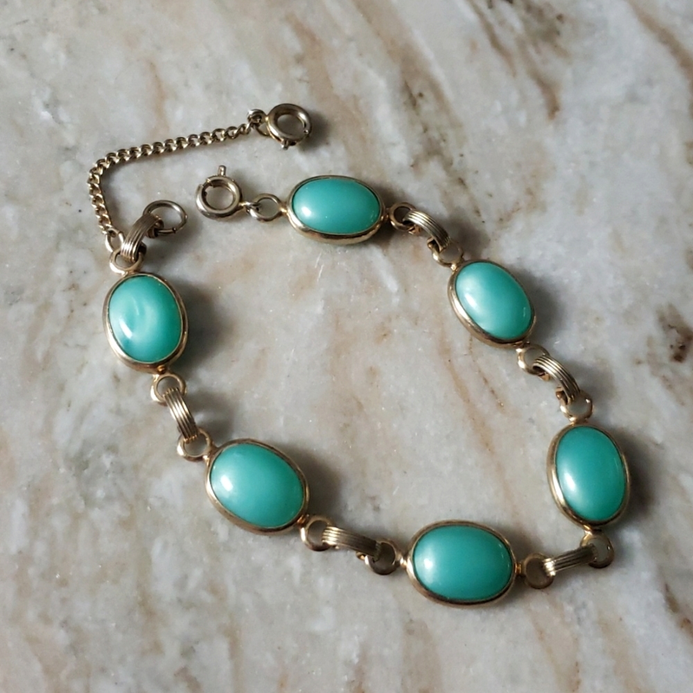 Vintage Aqua Moonglow Bracelet